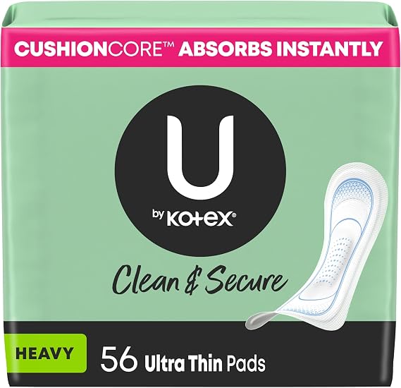 U by Kotex Security Ultra Thin Long Feminine Pads Jumbo Pack 56 count by Kotex