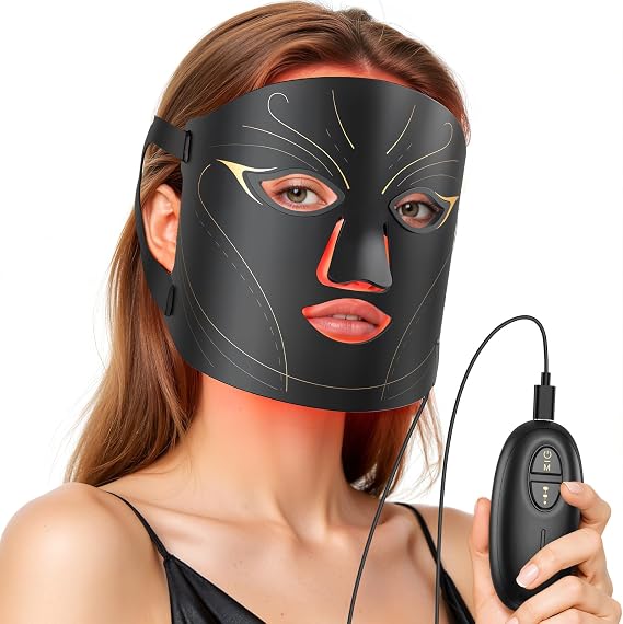 LED Face Mask Red Light Therapy with 4 Modes, Gift for Women Men