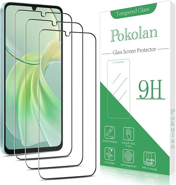 Pokolan 3 Pack Screen Protector for Samsung Galaxy A06/A07 Tempered Glass