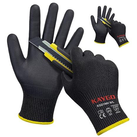 KAYGO Cut Resistant Work Gloves, Level C Protection, EN388 4X42C, KG21NH