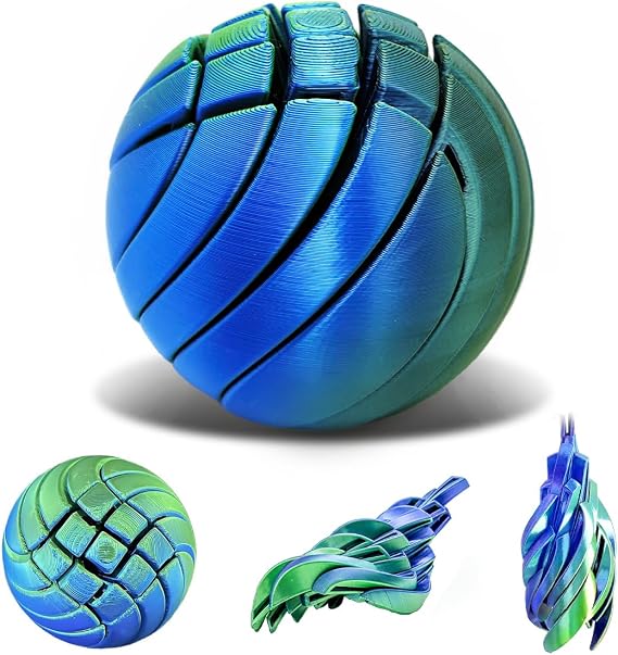 Morphslime Ball, 3D Printed Morphslime Sphere Stress Relief Ball Fidget Toys, Impossible Liquid-Like Balls Sensory Fidget Desk Toy for Office & Home, Cool Stuff Toys Gift for Kids Teen Adult (Green)
