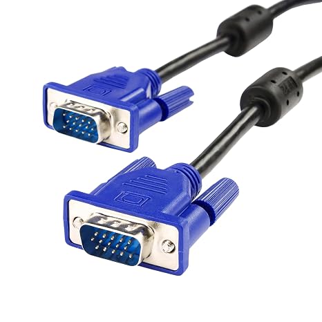 Pipestation 1.5m VGA-to-VGA Cable | Full HD 1080p Monitor Cable | Fully Shielded Secure and Reliable Male-to-Male Connection for PCs, Laptops, Monitors, Projectors and More | PC Cables for Computers