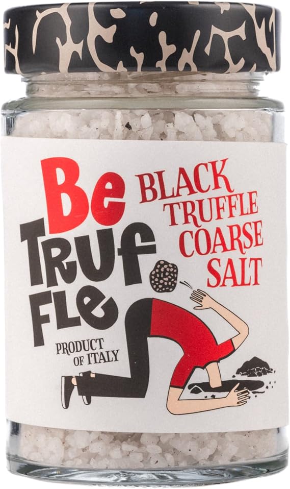 Be Truffle - Salt 100% Made in Italy - Vegan, Gluten-Free, Cholesterol-Free (210g, Black Truffle Coarse Salt)