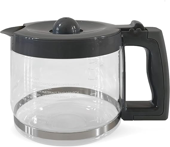 Replacement Coffee Maker Carafe Compatible with Kenmore 100.40707310, Grey Handle & Lid