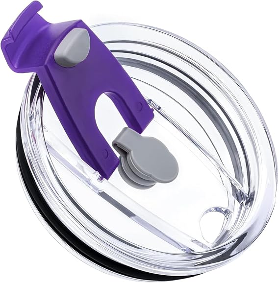 30oz Replacement Tumbler Lid,Spill Proof and Splash Resistant Lid for 30oz Stainless Steel Tumbler Travel Cup Yeti,Rambler, Ozark Trail and more Cooler Cup (Purple)