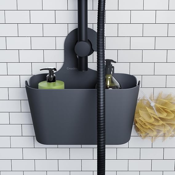 Croydex Hook Over Grey Shower Caddy Organiser