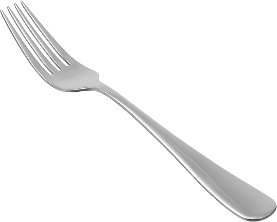 Amazon Basics Stainless Steel Table Forks, Round Tip, Silver, Set of 12
