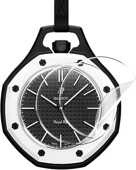 Stanchev Crystal Protector for AP Swatch Royal Pop,Soft TPU Anti-Scratch Screen Protector Compatible with Swatch AP Pocket Watch,HD Clear Screen Protector Cover for Audemars Piguet & Swatch (3 Pack)