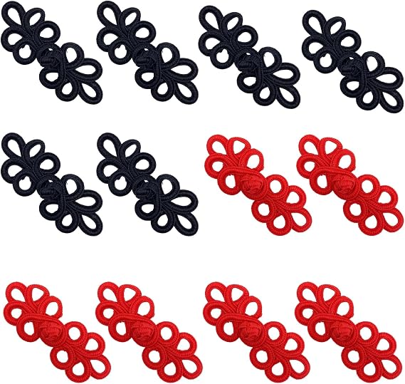 Chinese Frog Buttons Closures, 12 Pairs