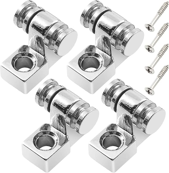 4PCS Guitar Roller String Trees Guides Retainers for Electric Guitar Tuning Stability, Chrome String Retainers with Mounting Screws (Silver)