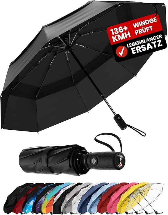 Repel Windproof Travel Umbrella Double Vented Umbrella with Teflon Coating