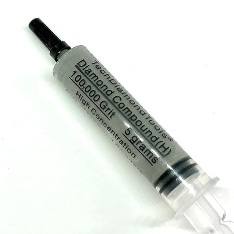 TechDiamondTools Diamond Polishing Compound Polishing Paste 100,000 Grit 0-0.25 Micron for Marble Glass Metal Rock Jewelry Resin Silver Chrome Gemstone 25% Concentration Diamond Powder USA Made