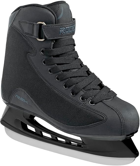 Roces メンズ RSK 2 耐久性強化アッパー解剖学的パッドレース&パワーストラップクロージャー アウトドアリンク スポーツ&レジャー アイスホッケースケート、ステンレススチールブレード