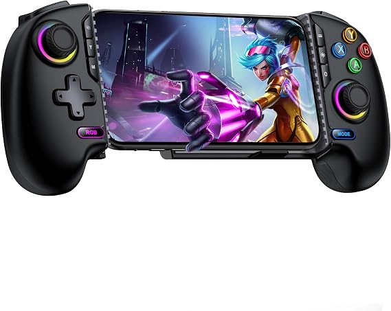 HELLCOOL Wireless Mobile Phone Controller Handheld Smartphone Controller with Hall Joysticks for Android/iPhone Compatible with Xbox Cloud/Steam Link/GeForce Now/MFi Apple Arcade