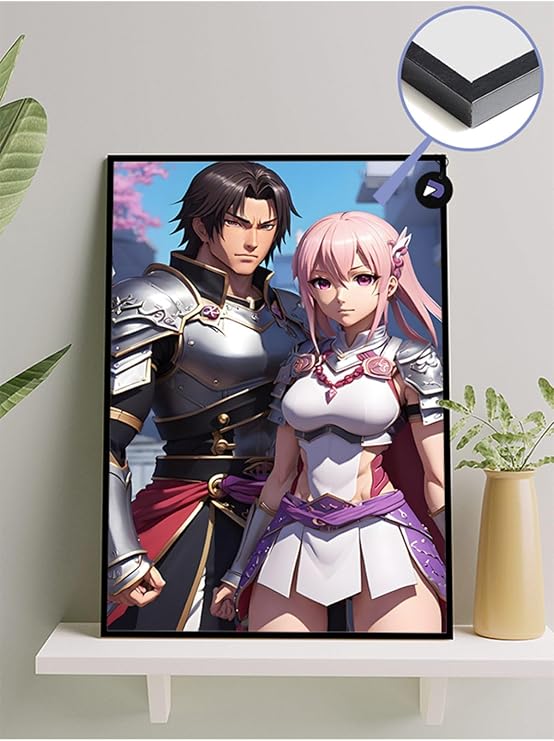 Postermanya (pster592) Savaşçı Çift Manga Anime Çerçeveli Tablo - Çerçeveli Poster 21 x 30