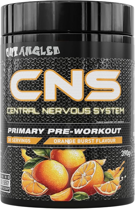 CNS Pre Workout Powder Orange Burst 390g 30 Servings, Energy and Performance with Beta Alanine and Citrulline