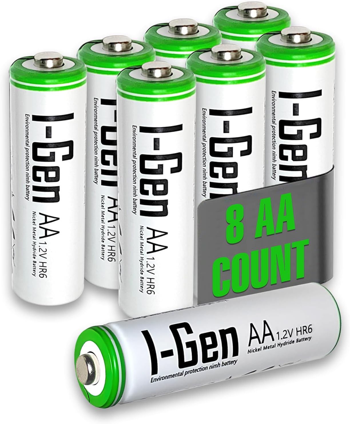 I-Gen B108 8 Pieces AA 2700 mAh Rechargeable Pen Battery 1.2V Ni-MH Rechargeable Battery