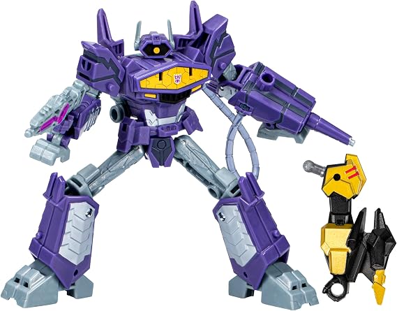 Transformers Toys EarthSpark Deluxe Class Shockwave, 12.5-cm Action Figure, Robot Toys for Children Aged 6 and Up