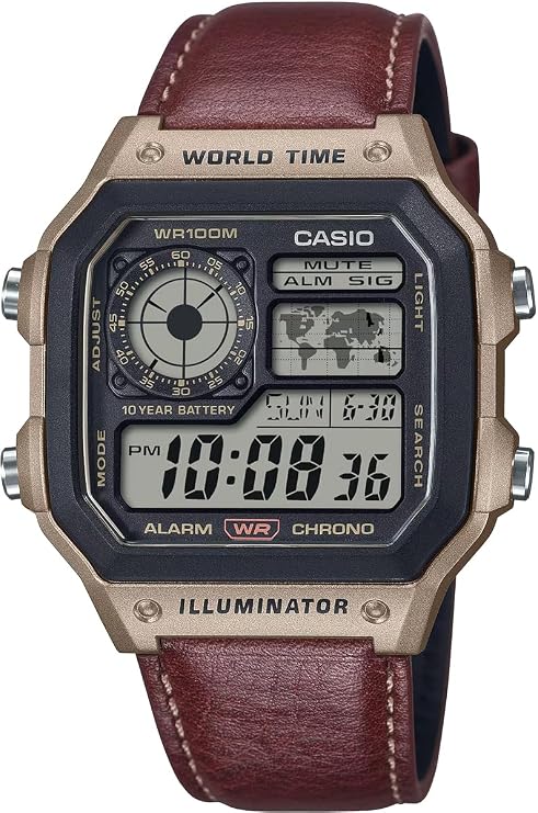 Casio World Time Digital Men's Wristwatch AE-1200 Series International Model Parallel Import, sports