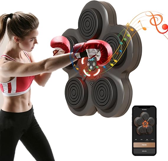 Musical Boxing Machine (Wall Mounted), Boxing Game Trainer, No Drilling Required, 9 Speed Adjustment+ 5 Volume Adjustment, Use : 2 H, Witn Memory Function,for Kids And Adults,A