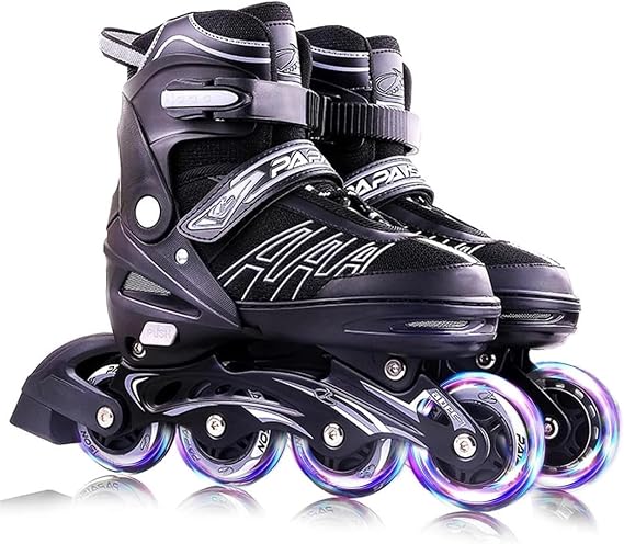 Inline Skates, Roller Skates, Adjustable Size, All Luminous Wheels, Breathable, Fast, Quiet, Ergonomic Design, Inline Skate, For Kids, Adults, Girls, Boys, Beginners, Family Use