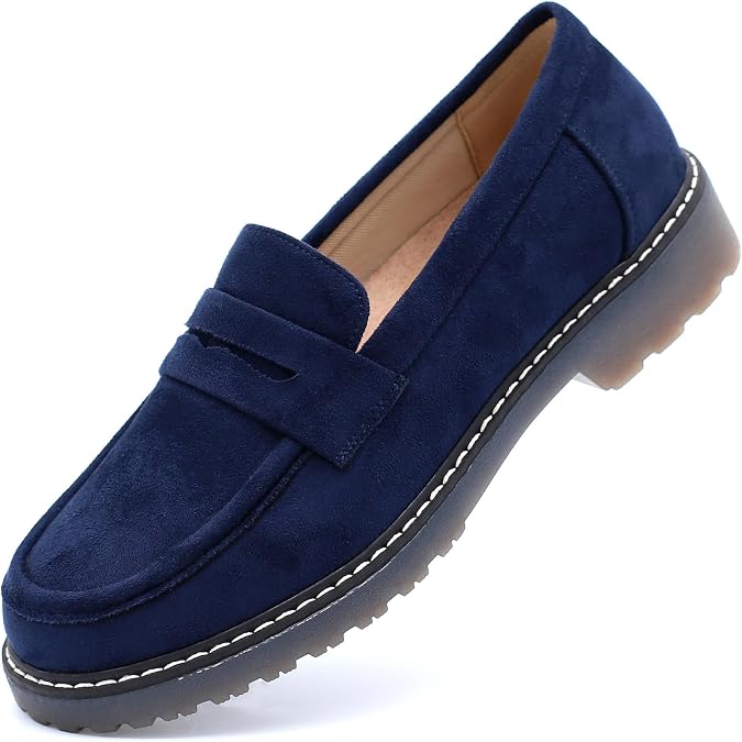 Womens Loafers Shoes Platform Chunky Penny Loafer Lug Sole Comfortable Slip On Work Office Business Casual Dressy Fashion Driving Moccasins Women Shoes