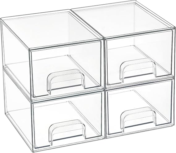 Vtopmart Set of 4 Stackable Makeup Organizer Drawers