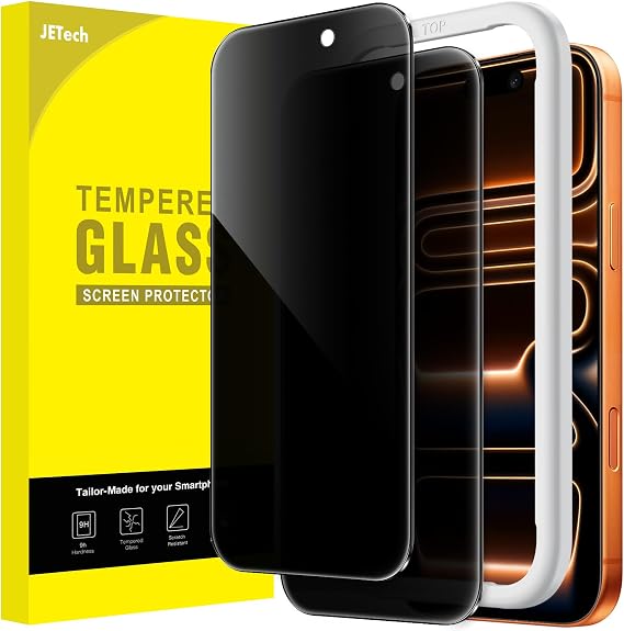 JETech Privacy Screen Protector for iPhone 17 Pro Max, Pack of 2