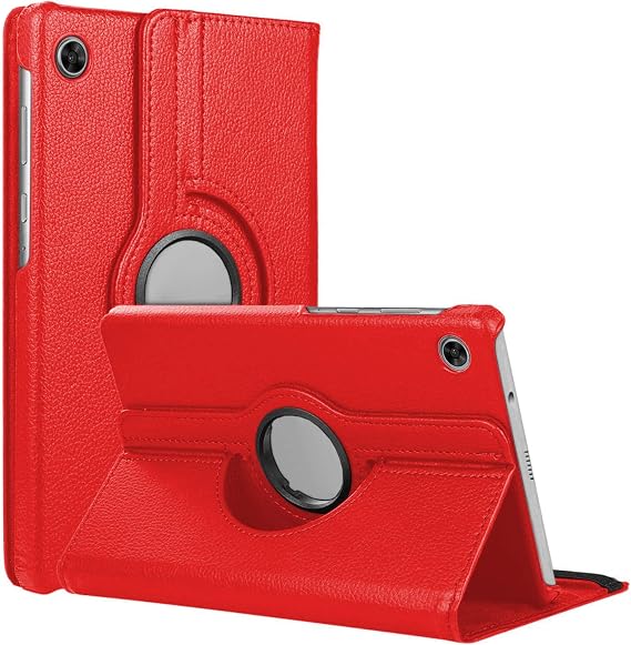 Microsonic Samsung Galaxy Tab A11 için Kılıf 360 Rotating Stand Deri Kırmızı [Galaxy Tab A11 ile Uyumlu Kılıf - Kırmızı]