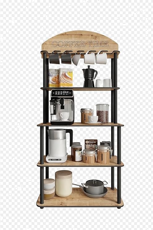 Coffee Tıme Çok Amaçlı Dolap Kahve Köşesi Madran Ceviz Tüm Kahve Makineleri (Meşe)