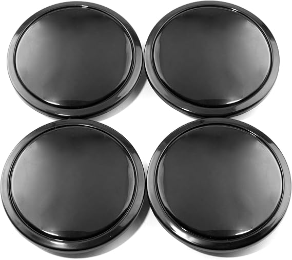 RhinoTuning 2.72" / 69mm Snap-on Wheel Centre Caps Black 4 Pack
