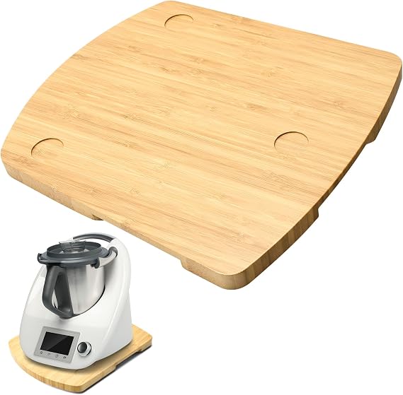 Thermomix TM5 & TM6用スライディングトレイボード、35×30cm、木製ベーススライドトレイ - 優れた安定性を提供するだけでなく、スライドを容易にします。