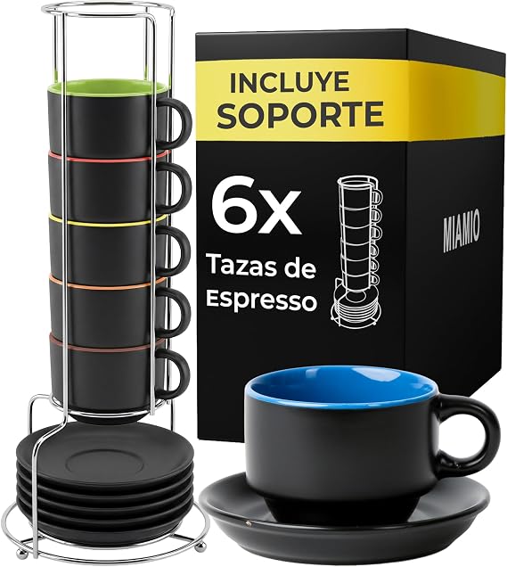 MIAMIO - Espresso cups (75 ml), 6 units - Le Papillon (Multicolor)