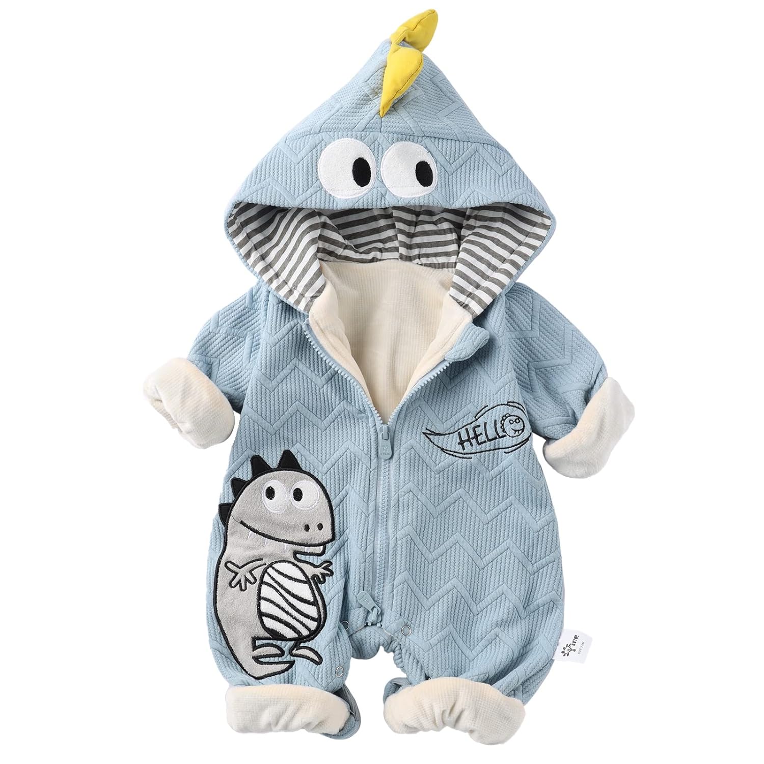 Baby Jumpsuit Winter Snowsuit Baby Dinosaur Fleece Romper Warmer Winter Jumpsuit for Boys Girls 6-9 months
