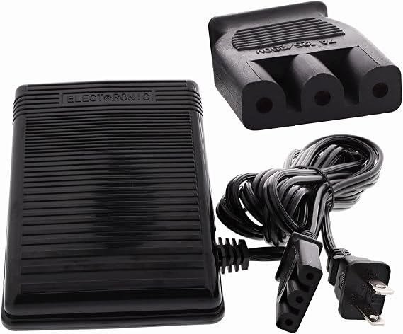 Replacement Foot Pedal and Power Cable for Singer Sewing Machines 359102-001 Compatible with Singer 2263, 3116, 3323, 4411, 4423, 8280 and More.Models Include: Simple