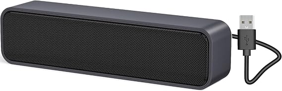 Computer Speaker, USB Speakers for Computer Mini Portable Soundbar Stereo Sound Speaker for Desktop, PC with Window