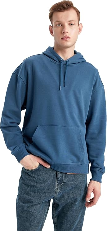 DeFacto Oversıze Kapüşonlu Sweatshirt B7849AXNS Erkek