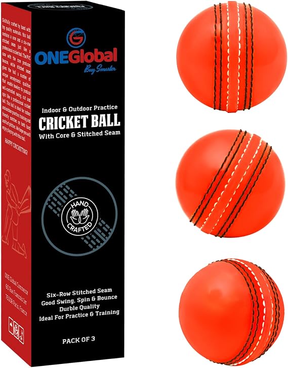 Incrediball Soft Practice Cricket Ball | Outdoor & Indoor Rubber Cricket Ball With Core & Stitched Seam | For Practice, Training & Family Fun | Senior & Junior Size