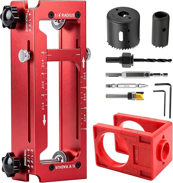 Door Hinge Jig & Door Lock Installation Kit Aluminum Alloy Mortise Template