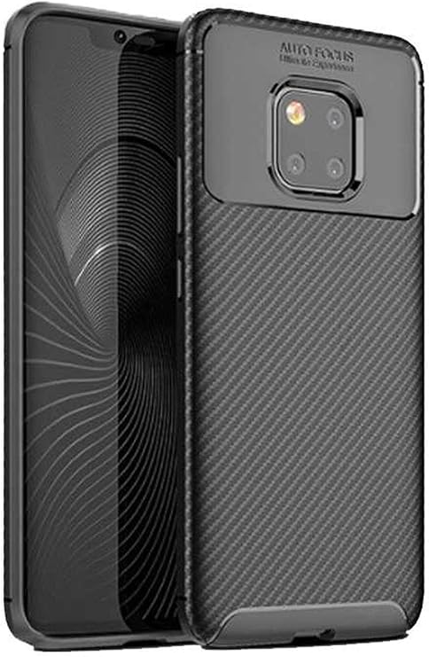 Aksesuarcim Huawei ile Uyumlu Mate 20 Pro Kılıf Silikon İnce Karbon Lüx Parmak İzi Yapmayan Tarz Kapak Siyah