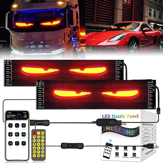 LED Devil Eyes for Trucks, 2PCS Car Windshield Light APP Control for Cars