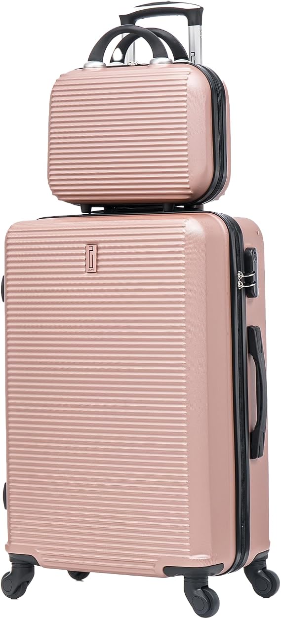 CELIMS - Medium Travel Suitcase with Toiletry Bag 30 cm Rigid with 4 Wheels Lightweight Billing 20 kg 65 cm | Integrated Lock | Medium Suitcase with 4 Wheels 65 cm | Rose Gold