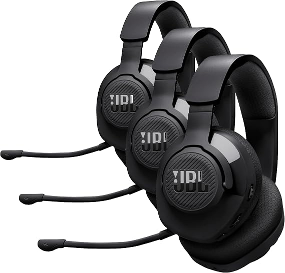 JBL QUANTUM 360 WIRELESS Gaming Headset / Low Latency 2.4GHz Wireless Bluetooth / Dual Wireless Connectivity / Detachable Voice Focus Boom Microphone / Game Chat Balance Dial / JBLQTUM360BLK x3