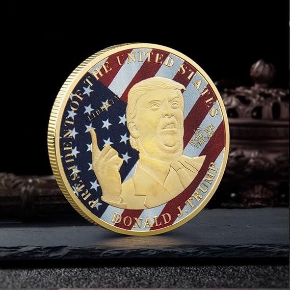 2PCS 45th President of The United States Donald Trump 2020 Collectible Silver Gold Plated Soouvenir Coin Commemorative Coin-Trump1 Gold,q