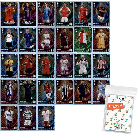 Bundle with Match Attax Champions League 2024/25 - Trading Cards - All 27 Limited Cards * Exclusive Collect-it Cases