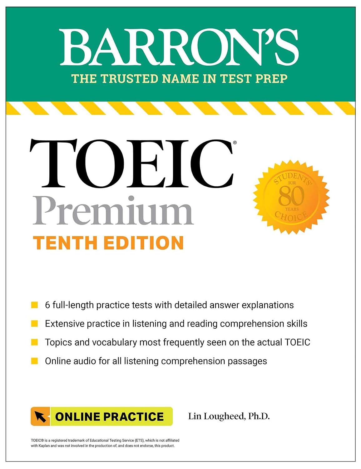 Toeic Premium: 6 Practice Tests  Online Audio, Tenth Edition Kağıt Kapak – 7 Kasım 2023