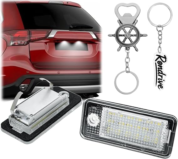 アウディ用 Led ナンバー灯 ライセンスランプ ナンバープレートライト ホワイト ライセンス灯 ナンバーランプ 車用 アクセサリー 12v 簡単取付 純正交換 2個入り 省エネ パーツ Rs4 B7 8e 8h 2006-2008 Pz002