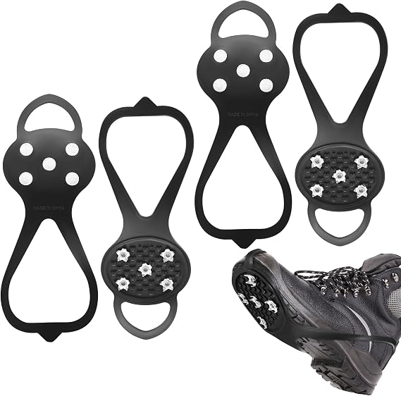 Ice Snow Grips, Traction Cleats Crampons for Hiking Boots Shoes