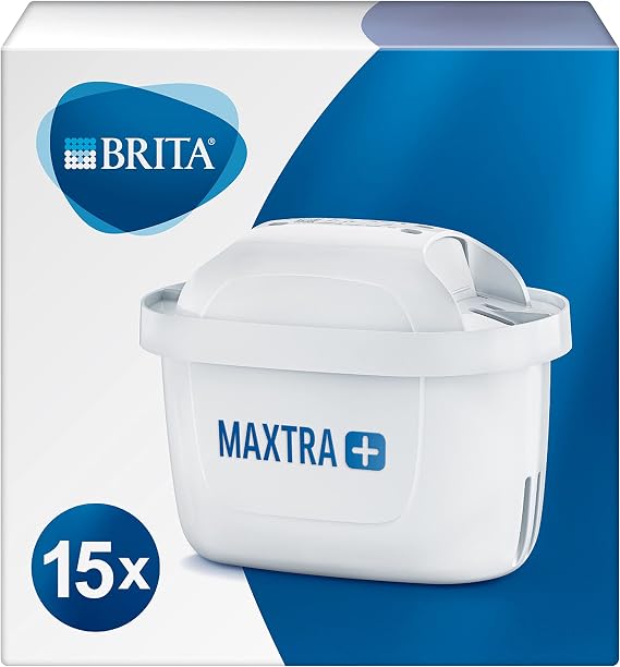 BRITA 1042931 Maxtra Replacement Water Filter Cartridges, Compatible With All Brita Jugs, Reduce Chlorine, Limescale And Impurities For Great Taste, 15 Pack