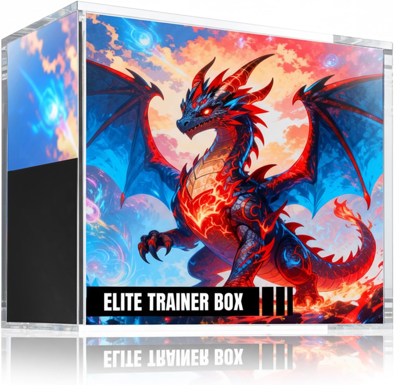 Wigearss Acrylic Display Case for Elite Trainer Box ETB - 5mm Thick UV Protection Magnetic Lid - Clear Protective Storage Box for TCG Collectibles & Trading Cards Internal: 19x16.8x9cm